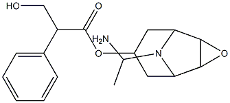 3-Hydroxy-2-phenylpropionic acid 9-(1-aminoethyl)-3-oxa-9-azatricyclo[3.3.1.02,4]nonan-7-yl ester Struktur