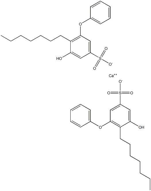 Bis(5-hydroxy-6-heptyl[oxybisbenzene]-3-sulfonic acid)calcium salt Struktur