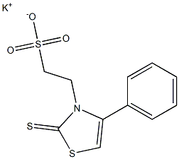 2-(4-Phenyl-2-thioxo-4-thiazolin-3-yl)ethanesulfonic acid potassium salt Struktur