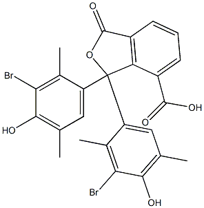 1,1-Bis(3-bromo-4-hydroxy-2,5-dimethylphenyl)-1,3-dihydro-3-oxoisobenzofuran-7-carboxylic acid Struktur