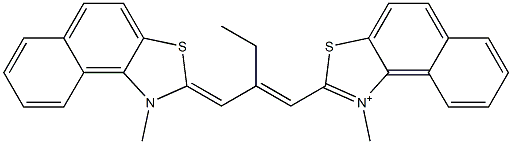 2-[2-Ethyl-3-(1,2-dihydro-1-methylnaphtho[1,2-d]thiazole-2-ylidene)-1-propenyl]-1-methylnaphtho[1,2-d]thiazole-1-ium Struktur