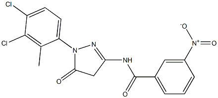 1-(3,4-Dichloro-2-methylphenyl)-3-(3-nitrobenzoylamino)-5(4H)-pyrazolone Struktur