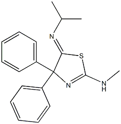 2-(Methylamino)-5-(isopropylimino)-4,4-diphenyl-2-thiazoline Struktur