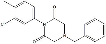 1-(3-Chloro-p-tolyl)-4-benzyl-2,6-piperazinedione Struktur