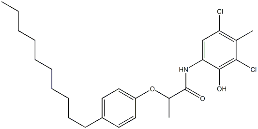 2-[2-(4-Decylphenoxy)propanoylamino]-4,6-dichloro-5-methylphenol Struktur