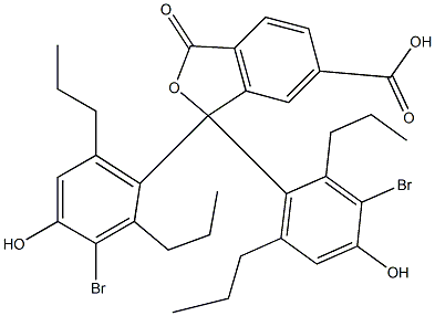 1,1-Bis(3-bromo-4-hydroxy-2,6-dipropylphenyl)-1,3-dihydro-3-oxoisobenzofuran-6-carboxylic acid Struktur