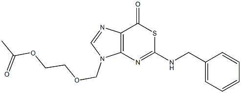 5-Benzylamino-3-[(2-acetoxyethoxy)methyl]imidazo[4,5-d][1,3]thiazin-7(3H)-one Struktur