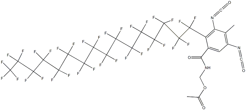 N-(Acetyloxymethyl)-2-(tritriacontafluorohexadecyl)-3,5-diisocyanato-4-methylbenzamide Struktur