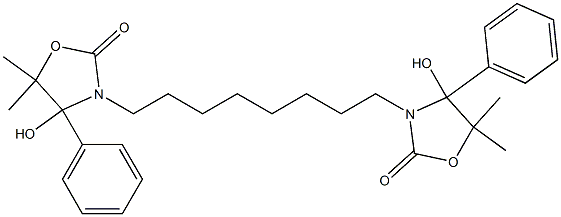 3,3'-Octamethylenebis(4-hydroxy-5,5-dimethyl-4-phenyloxazolidin-2-one) Struktur