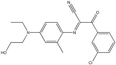 3-(3-Chlorophenyl)-2-[4-[N-ethyl-N-(2-hydroxyethyl)amino]-2-methylphenylimino]-3-oxopropiononitrile Struktur