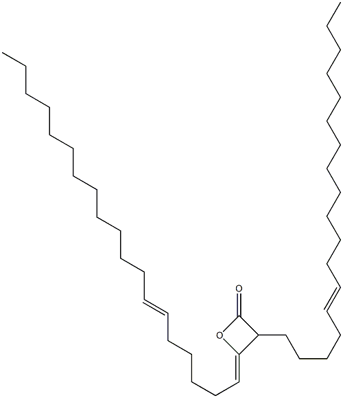 3-(5-Octadecenyl)-4-(6-nonadecen-1-ylidene)oxetan-2-one Struktur