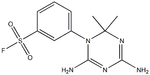 2,4-Diamino-6,6-dimethyl-5,6-dihydro-5-(3-fluorosulfonylphenyl)-1,3,5-triazine Struktur