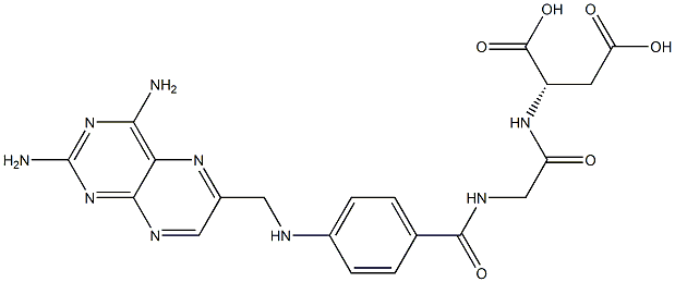 N-[N-[p-[[(2,4-Diamino-6-pteridinyl)methyl]amino]benzoyl]glycyl]-L-aspartic acid Struktur