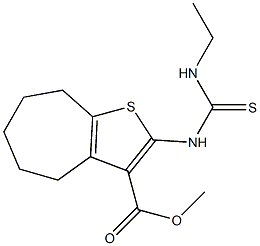 2-(3-Ethylthioureido)-5,6,7,8-tetrahydro-4H-cyclohepta[b]thiophene-3-carboxylic acid methyl ester Struktur