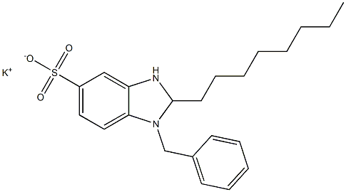 1-Benzyl-2,3-dihydro-2-octyl-1H-benzimidazole-5-sulfonic acid potassium salt Struktur