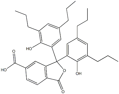 1,3-Dihydro-1,1-bis(2-hydroxy-3,5-dipropylphenyl)-3-oxoisobenzofuran-6-carboxylic acid Struktur