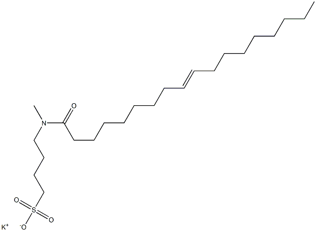 4-(N-Elaidoyl-N-methylamino)-1-butanesulfonic acid potassium salt Struktur