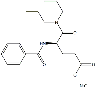 (R)-4-(Benzoylamino)-5-(dipropylamino)-5-oxovaleric acid sodium salt Struktur