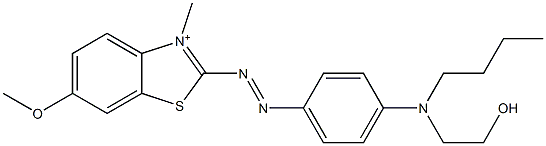 2-[[4-[Butyl(2-hydroxyethyl)amino]phenyl]azo]-6-methoxy-3-methylbenzothiazol-3-ium Struktur