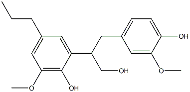 2-Methoxy-4-[2-(2-hydroxy-3-methoxy-5-propylphenyl)-3-hydroxypropyl]phenol Struktur