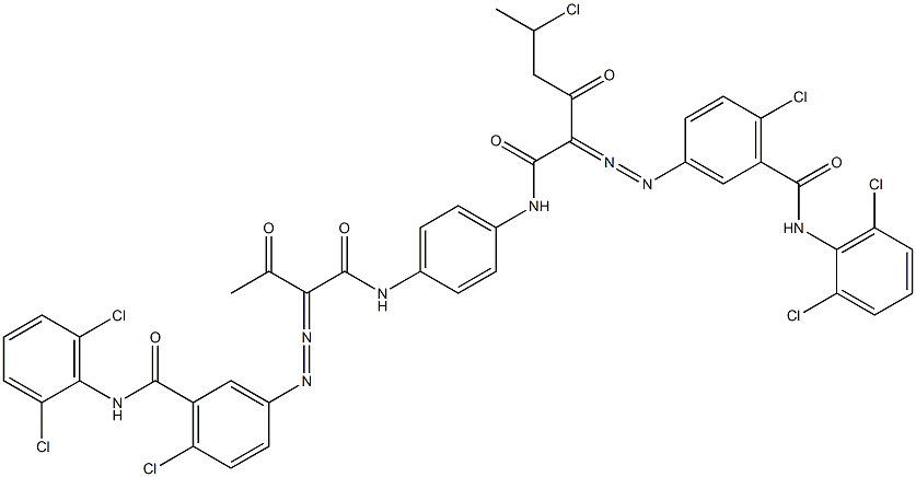 3,3'-[2-(1-Chloroethyl)-1,4-phenylenebis[iminocarbonyl(acetylmethylene)azo]]bis[N-(2,6-dichlorophenyl)-6-chlorobenzamide] Struktur