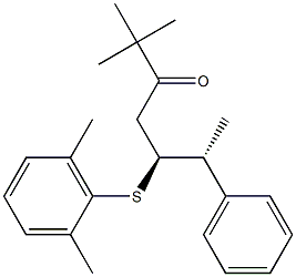 (5S,6R)-2,2-Dimethyl-6-phenyl-5-(2,6-dimethylphenylthio)-3-heptanone Struktur