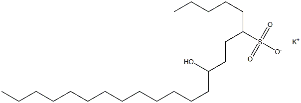 9-Hydroxydocosane-6-sulfonic acid potassium salt Struktur