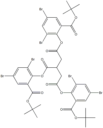 Tricarballylic acid tris[2-[(tert-butyloxy)carbonyl]-4,6-dibromophenyl] ester Struktur