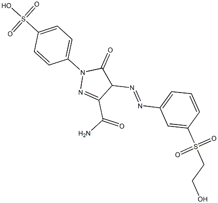 4-[3-Carbamoyl-4-[m-(2-hydroxyethylsulfonyl)phenylazo]-5-oxo-2-pyrazolin-1-yl]benzenesulfonic acid Struktur