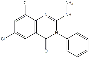 2-Hydrazino-3-phenyl-6,8-dichloroquinazolin-4(3H)-one Struktur