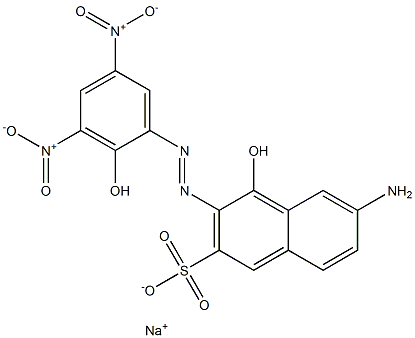 6-Amino-4-hydroxy-3-(2-hydroxy-3,5-dinitrophenylazo)-2-naphthalenesulfonic acid sodium salt Struktur