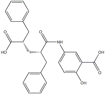 5-[[(2S,4S)-2,4-Dibenzyl-4-carboxybutyryl]amino]-2-hydroxybenzenecarboxylic acid Struktur