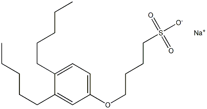 4-(3,4-Dipentylphenoxy)butane-1-sulfonic acid sodium salt Struktur