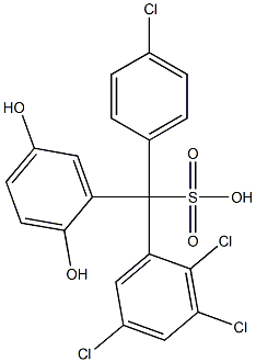 (4-Chlorophenyl)(2,3,5-trichlorophenyl)(2,5-dihydroxyphenyl)methanesulfonic acid Struktur