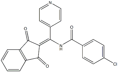 2-[(4-Chlorobenzoylamino)-4-pyridylmethylene]indane-1,3-dione Struktur