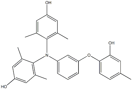 N,N-Bis(4-hydroxy-2,6-dimethylphenyl)-3-(2-hydroxy-4-methylphenoxy)benzenamine Struktur