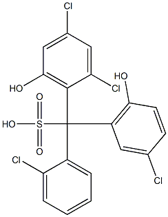 (2-Chlorophenyl)(3-chloro-6-hydroxyphenyl)(2,4-dichloro-6-hydroxyphenyl)methanesulfonic acid Struktur