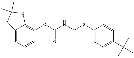 N-[(p-tert-Butylphenylthio)methyl]carbamic acid 2,3-dihydro-2,2-dimethylbenzofuran-7-yl ester Struktur