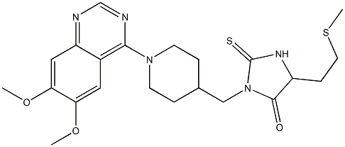 1-[[1-(6,7-Dimethoxyquinazolin-4-yl)piperidin-4-yl]methyl]-4-[2-(methylthio)ethyl]-2-thioxoimidazolidin-5-one Struktur