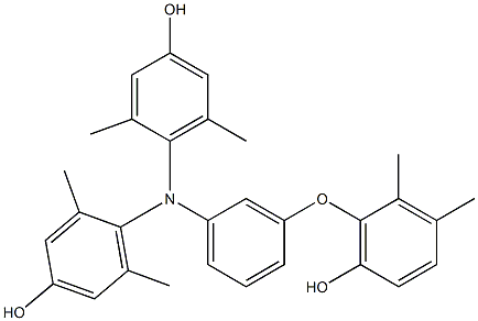 N,N-Bis(4-hydroxy-2,6-dimethylphenyl)-3-(6-hydroxy-2,3-dimethylphenoxy)benzenamine Struktur