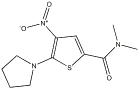 2-(1-Pyrrolidinyl)-3-nitro-5-dimethylcarbamoylthiophene Struktur