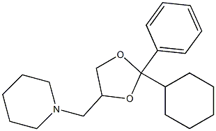 2-Cyclohexyl-2-phenyl-4-(piperidinomethyl)-1,3-dioxolane Struktur