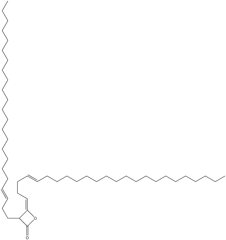 3-(3-Tricosenyl)-4-(4-tetracosen-1-ylidene)oxetan-2-one Struktur