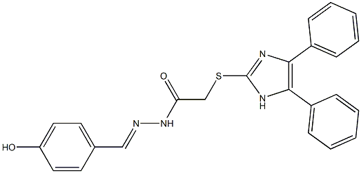 N'-[4-Hydroxybenzylidene]-2-[(4,5-diphenyl-1H-imidazol-2-yl)thio]acetohydrazide Struktur