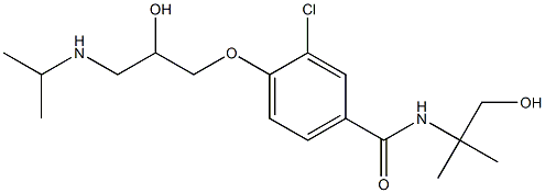 1-[4-[(2-Hydroxy-1,1-dimethylethyl)carbamoyl]-2-chlorophenoxy]-3-[isopropylamino]-2-propanol Struktur