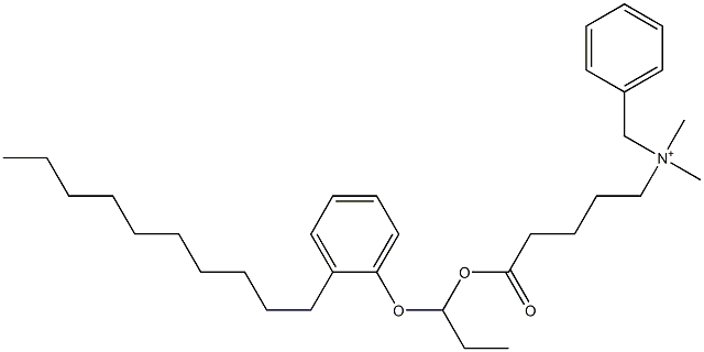 N,N-Dimethyl-N-benzyl-N-[4-[[1-(2-decylphenyloxy)propyl]oxycarbonyl]butyl]aminium Struktur