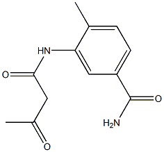 2'-Methyl-5'-carbamoylacetoacetanilide Struktur