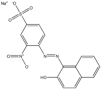 3-Nitro-4-(2-hydroxynaphthalene-1-ylazo)benzenesulfonic acid sodium salt Struktur