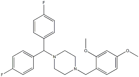 1-[Bis(4-fluorophenyl)methyl]-4-(2,4-dimethoxybenzyl)piperazine Struktur