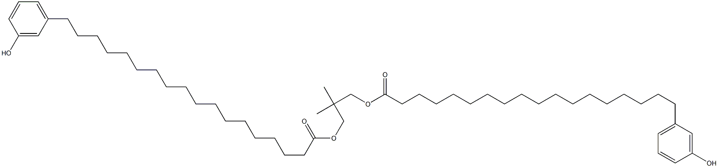 Bis[18-(3-hydroxyphenyl)stearic acid]2,2-dimethylpropane-1,3-diyl ester Struktur